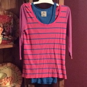 🍀2 piece. Hollister tank and T with 3/4 sleeves